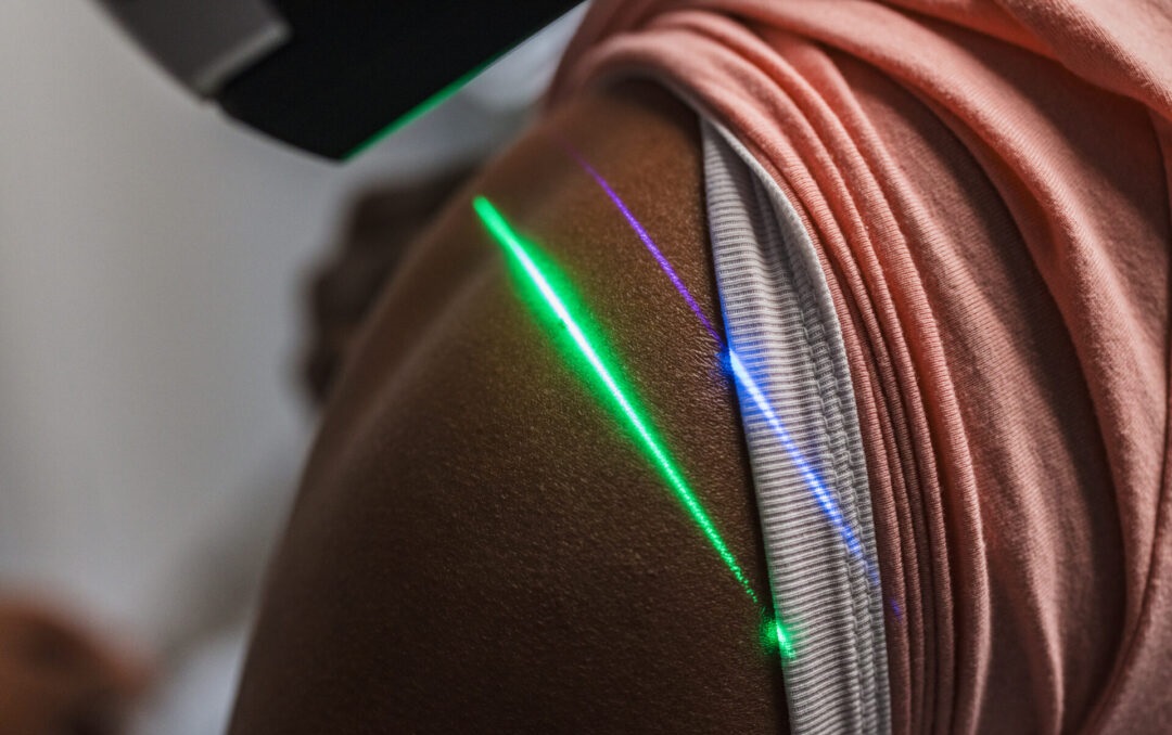Laser therapy on shoulder